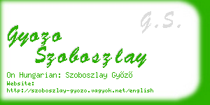 gyozo szoboszlay business card